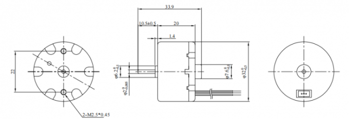 Точный мотор 3600rpm 3VDC безщеточный BLDC быстро проходит Dia 32mm 0