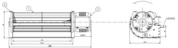 4500-06 собрание вентилятора crossflow 2