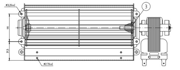 4500-06 собрание вентилятора crossflow 3