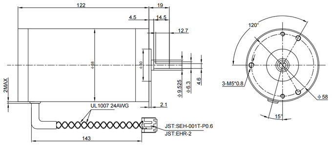 Мотор DC Dia 68mm крепкий почищенный щеткой до 9000 Rpm 0